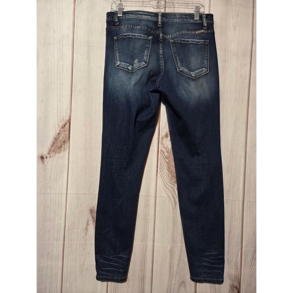 KanCan Estilo Distressed Skinny Jeans Dark Wash Ripped Denim Size 29 - Picture 2 of 6